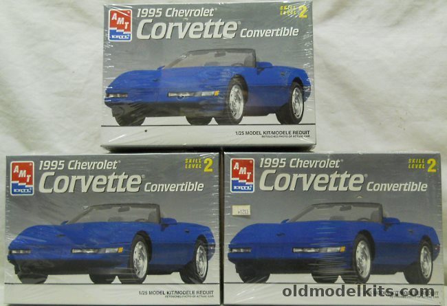 AMT 1/25 THREE 1995 Chevrolet Corvette Convertibles, 6538 plastic model kit